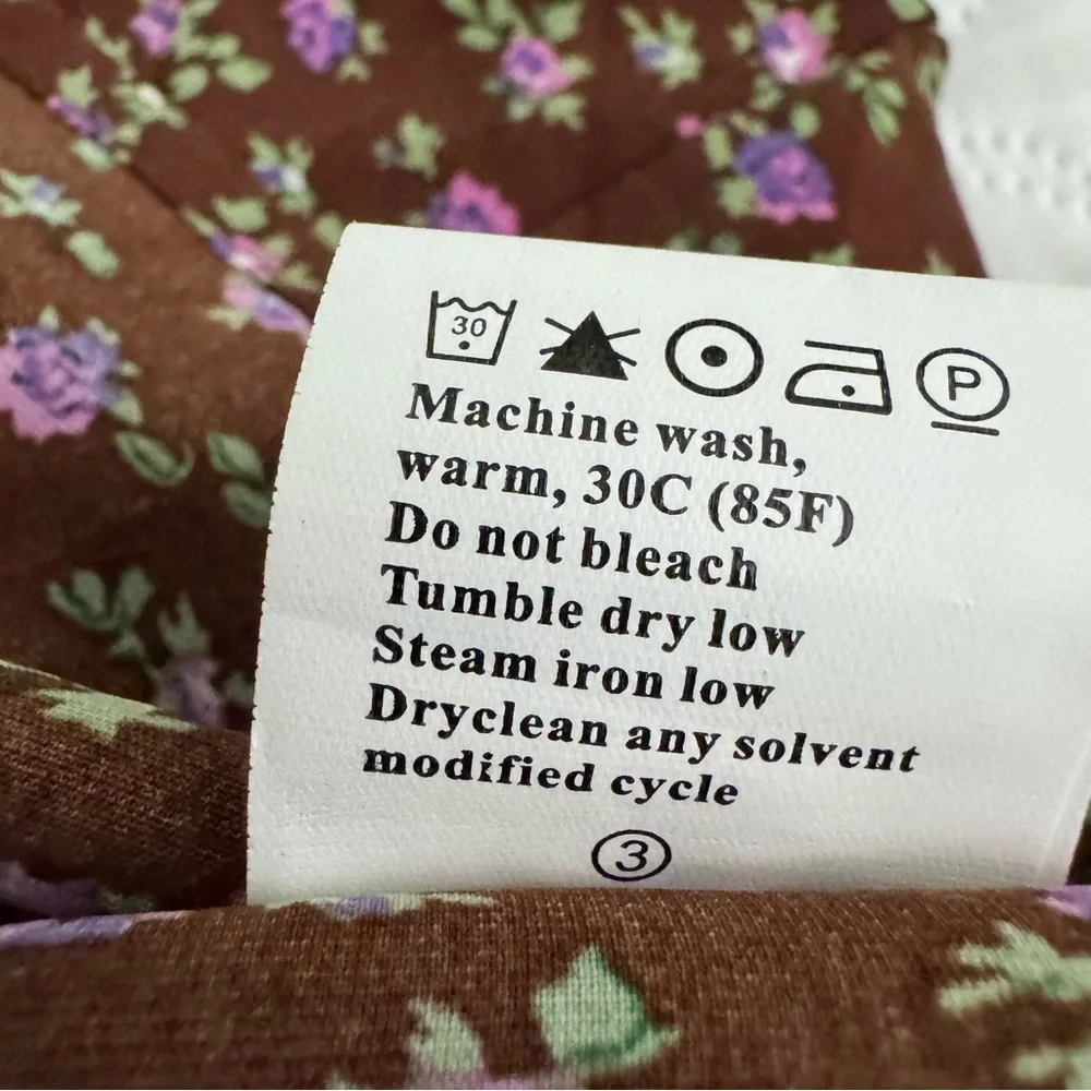 Pretty Garden Brown Floral Boho Swing Tiered Ruffle Summer Dress Size XL NWT - Picture 13 of 13